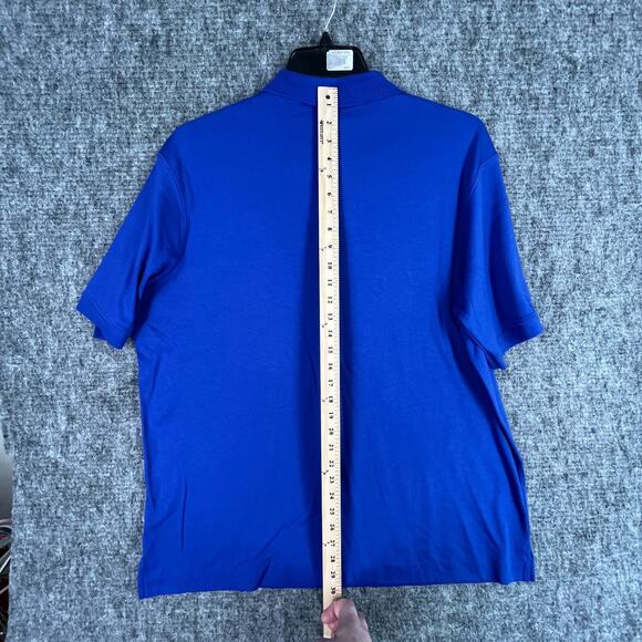 Lands End Golf Polo Shirt Mens Extra Large Blue Embroidered Flag Country Club - Picture 5 of 6